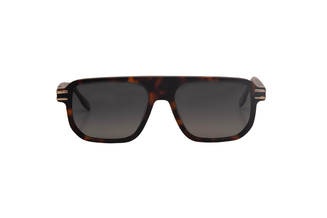 FELIX tortoise polarized rectangle sunglasses, front view