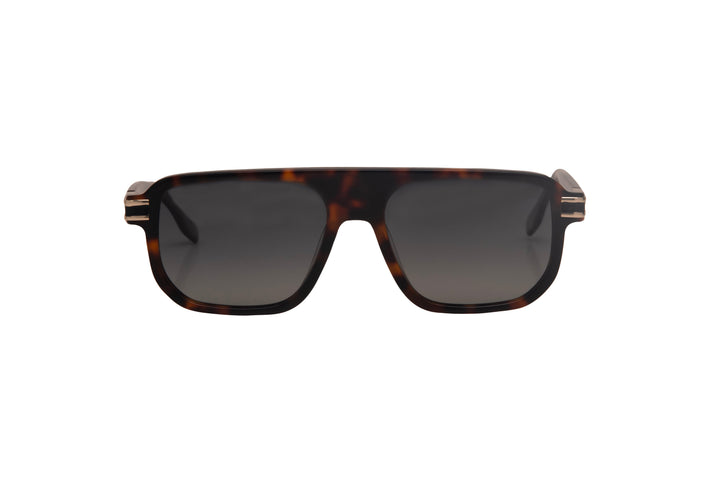 FELIX tortoise polarized rectangle sunglasses, front view