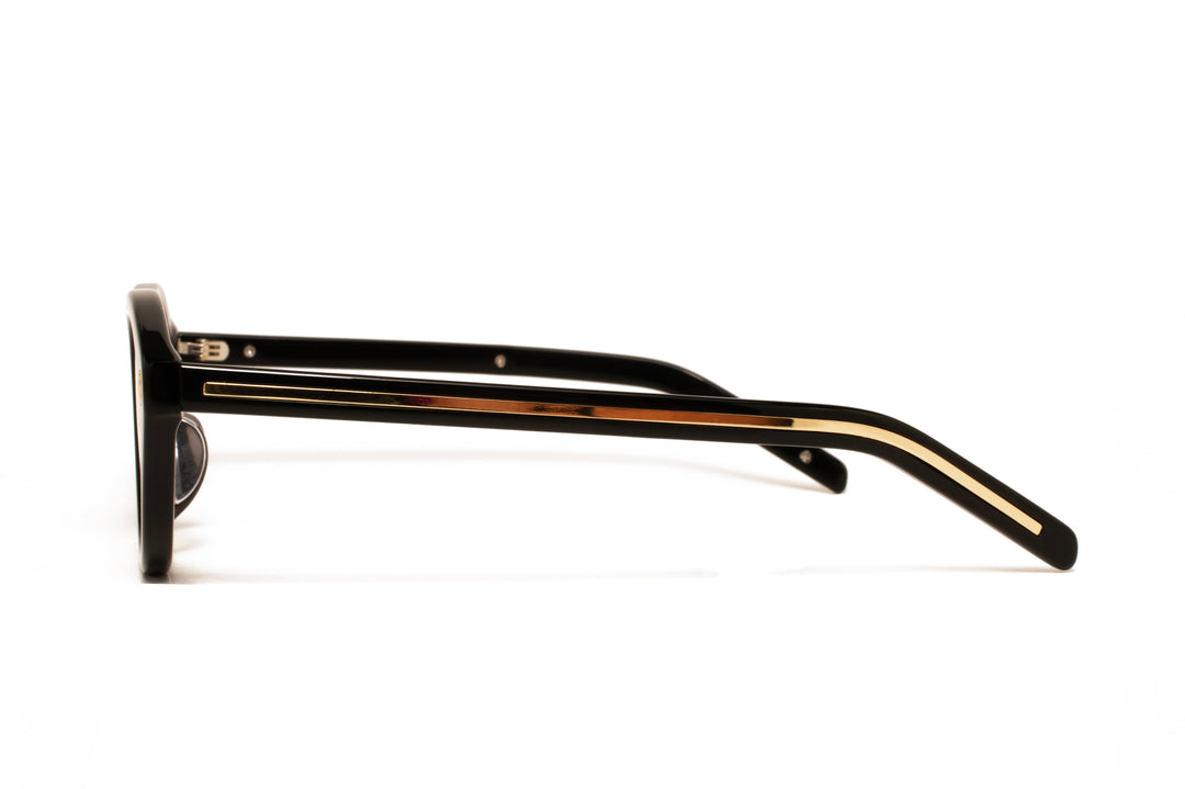 CEDAR black gold / grey  aviator sunglasses, side view