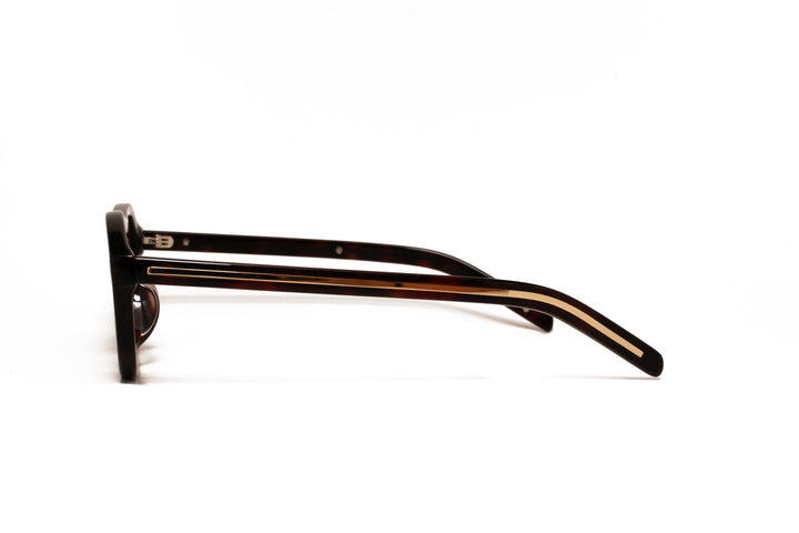 CEDAR tortoise / tea  aviator sunglasses, side view