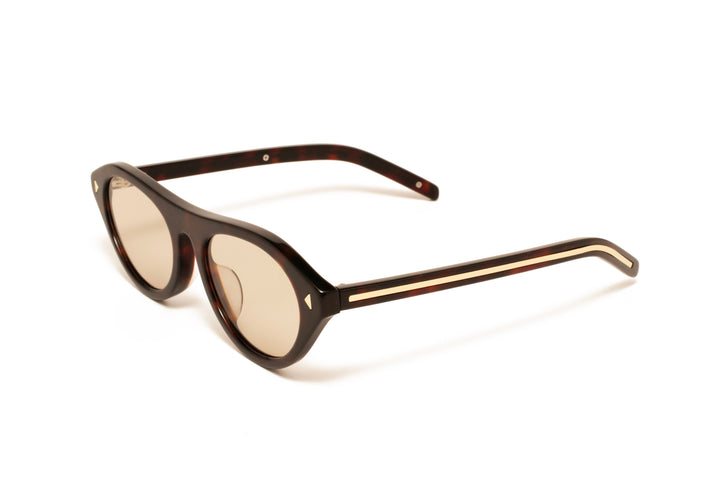 CEDAR tortoise / tea  aviator sunglasses, top view
