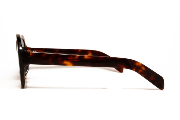 HARBOR tortoise / grey  aviator sunglasses, side view