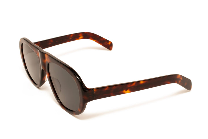 HARBOR tortoise / grey  aviator sunglasses, top view